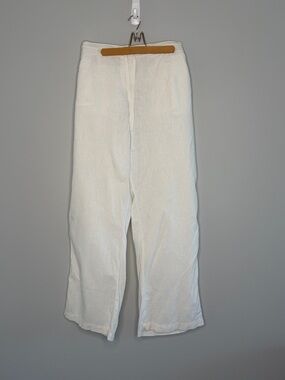 Lightweight Cream Linen Pants 3X Summer Breezy Minimalist